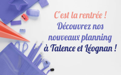 Nouveaux planning de la rentrée 2019