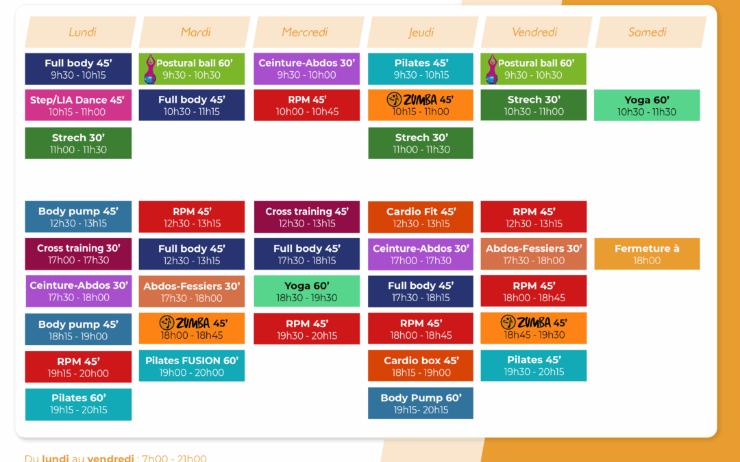 tempo fitness planning sport bordeaux léognan